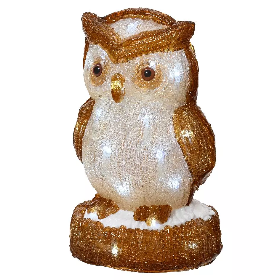 Gufo luminoso a pile Juliette Bianco freddo 30 LED 3