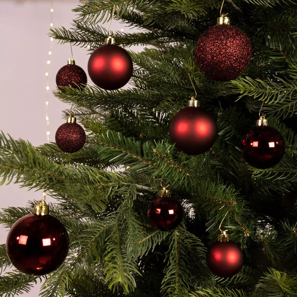 Lot de 30 boules de Noël Alpine assorties Bordeaux 3