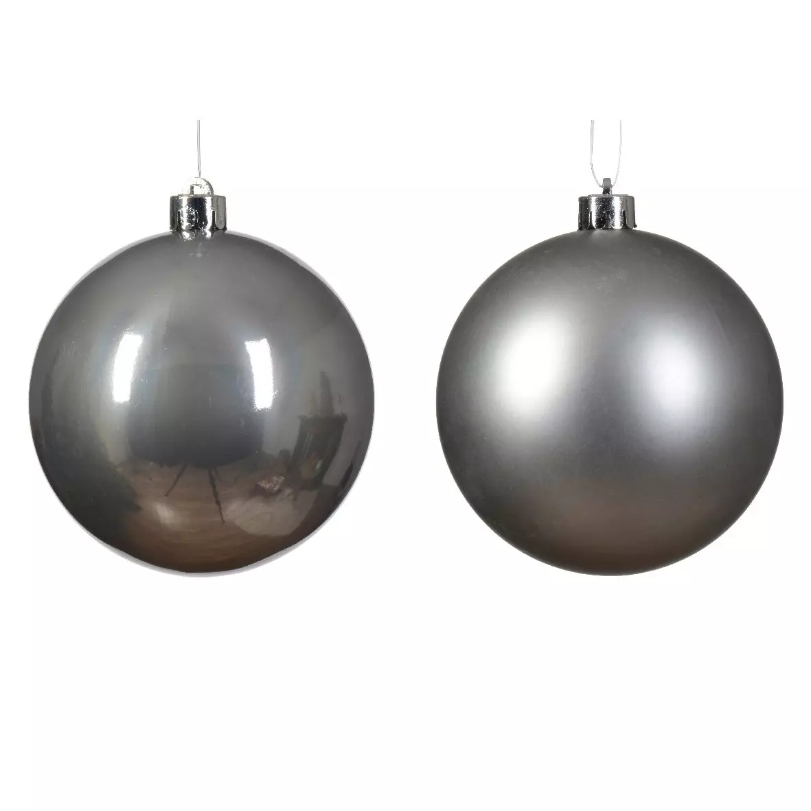 Lot de 4 boules de Noël (D100 mm) Alpine Gris marbre 2
