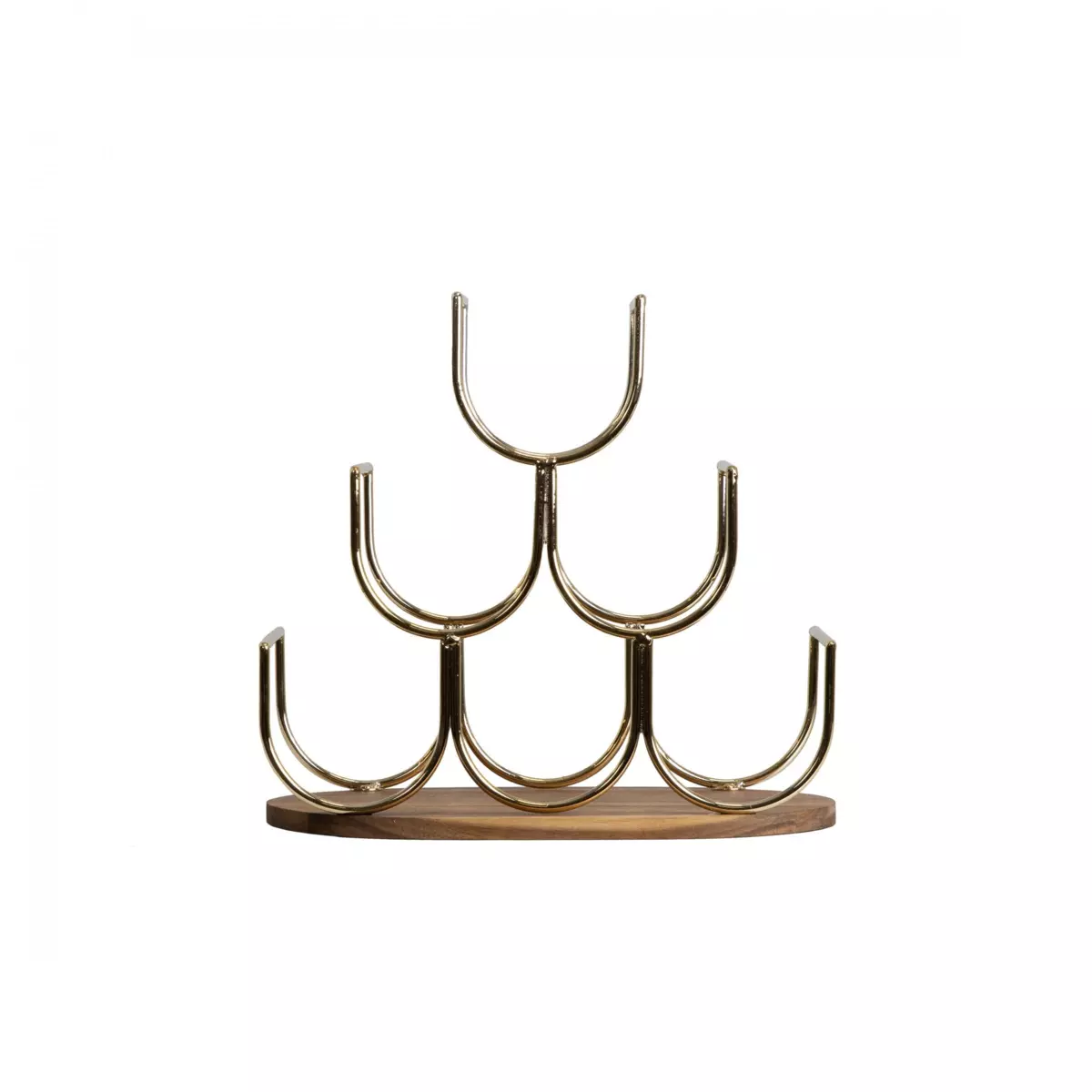 Portabotellas de madera y metal con 6 espacios (H30 cm) Théo Oro 3