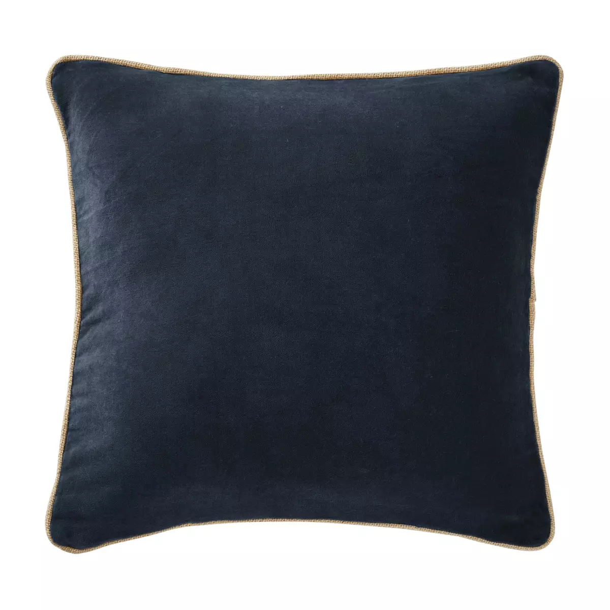 Coussin carré velours de coton (45 cm) César Bleu nuit 1