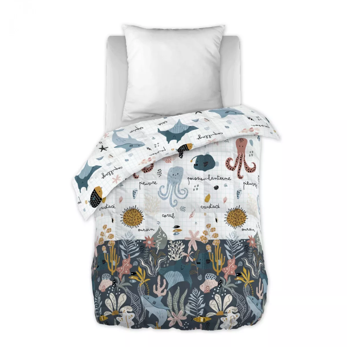 Edredón estampado infantil (140 x 200 cm) Octopia Multicolore 1