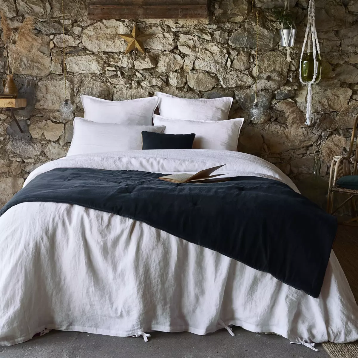 Bedloper katoenfluweel (90 x 200 cm) César Donkerblauw 1