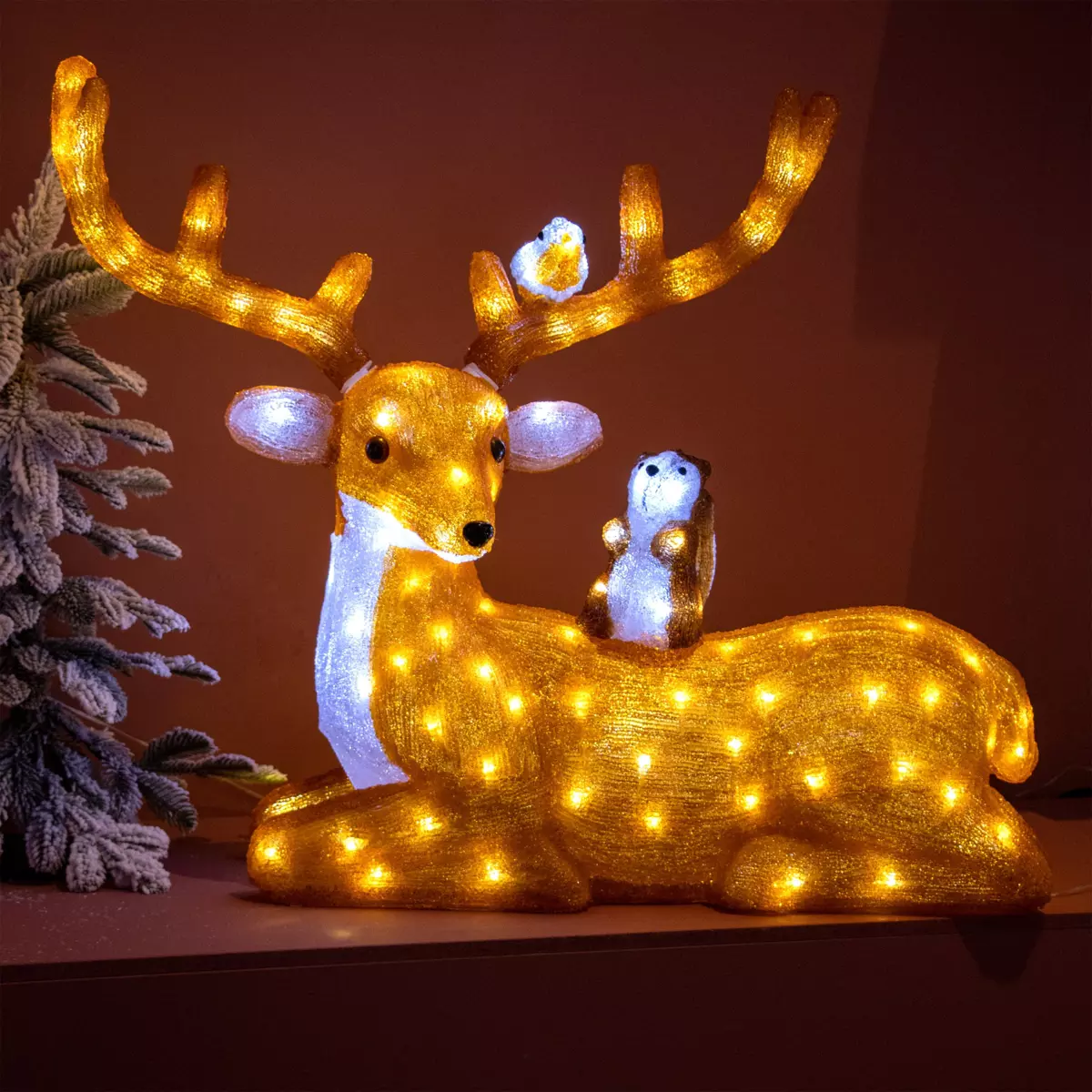 Renne lumineux et ses amis Blanc chaud 140 LED 1