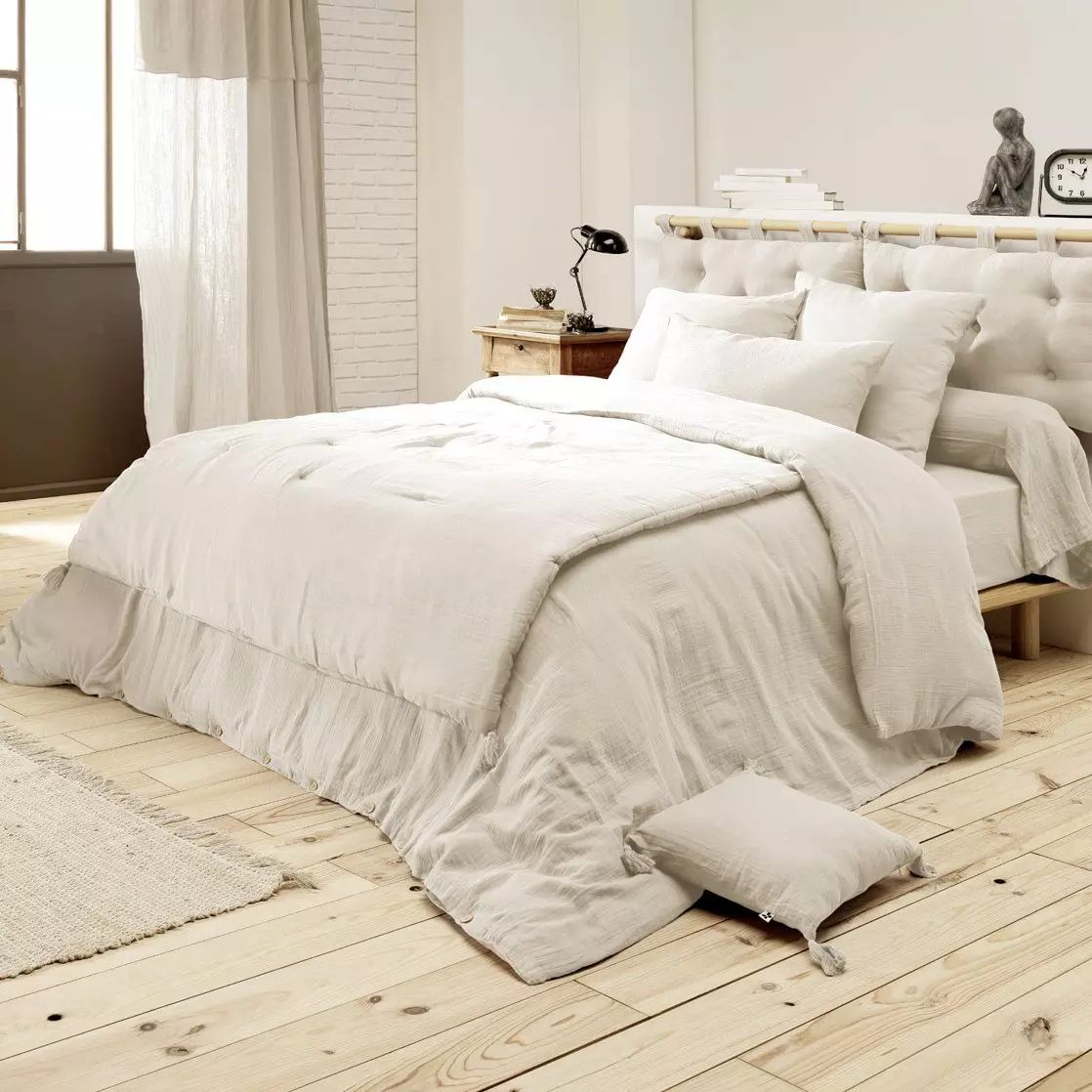 Bettlaken aus Baumwoll-Gaze (270 cm) Gaïa Beige 3