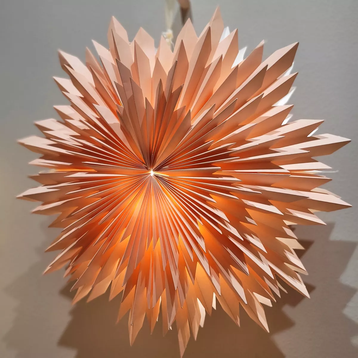 Suspension lumineuse Flocon étoilé Rose clair 3