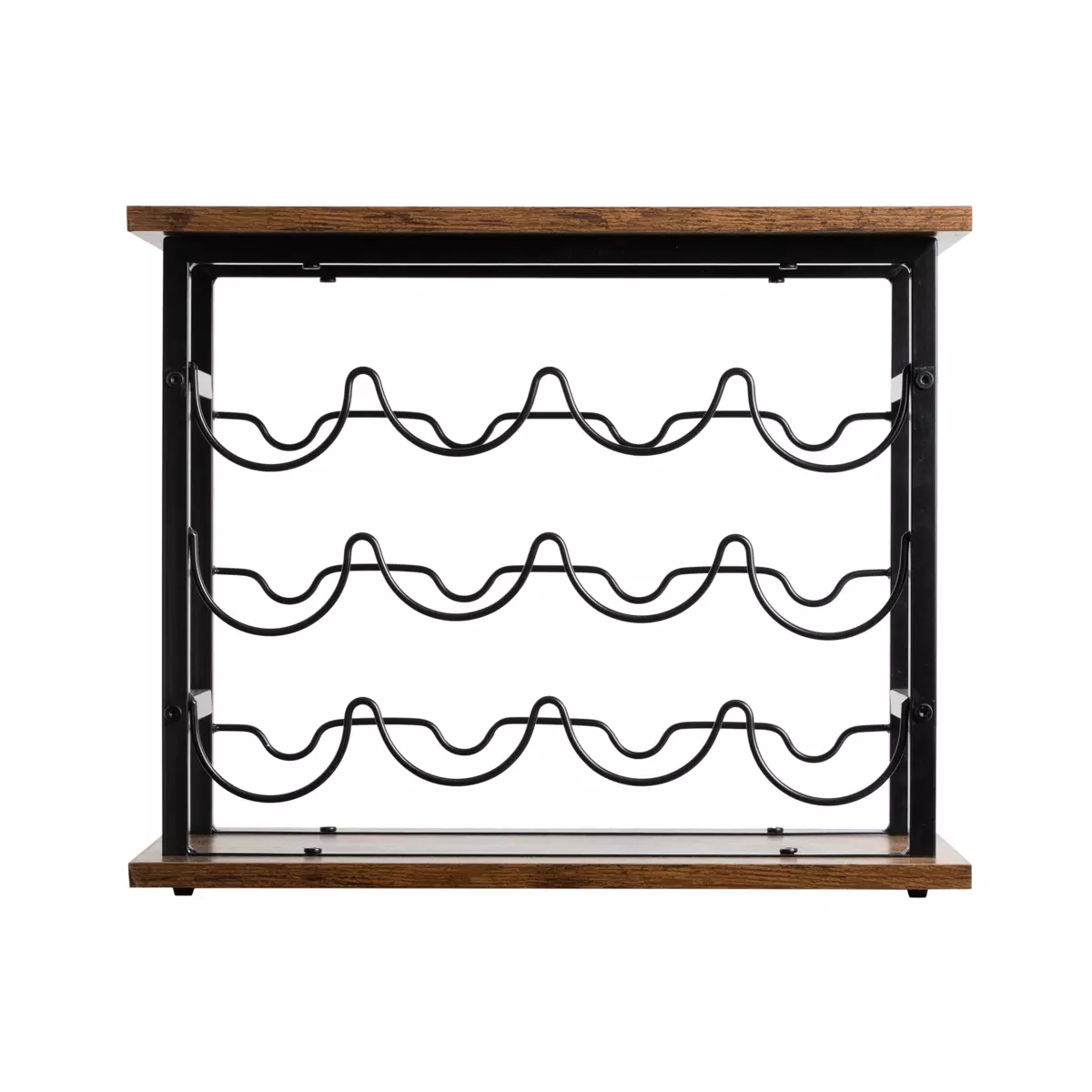Mueble portabotellas industrial con 12 compartimentos (H40 cm) Auguste Negro 3