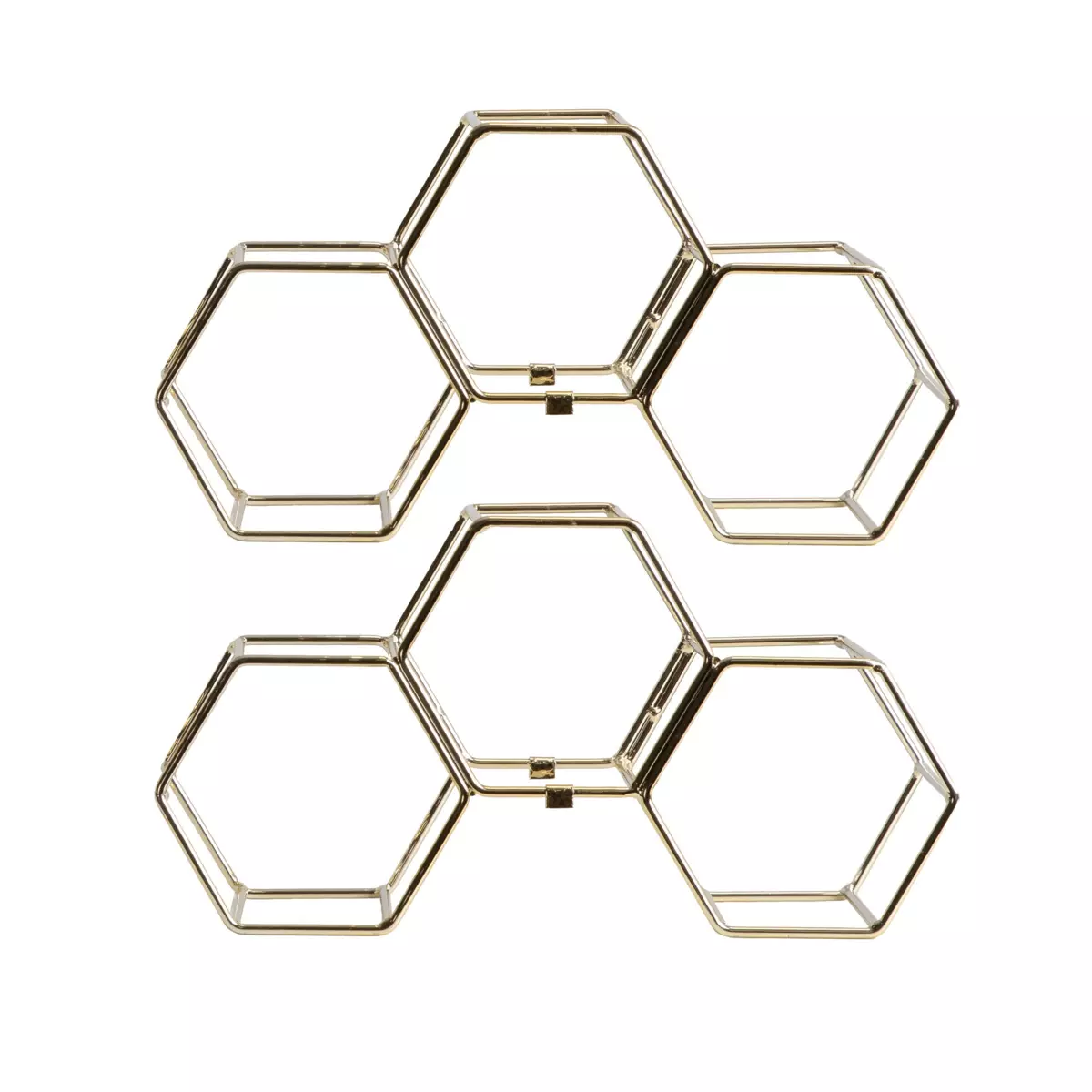 set di 2 portabottiglie metallo impilabili (H26 cm) Côme Oro 3