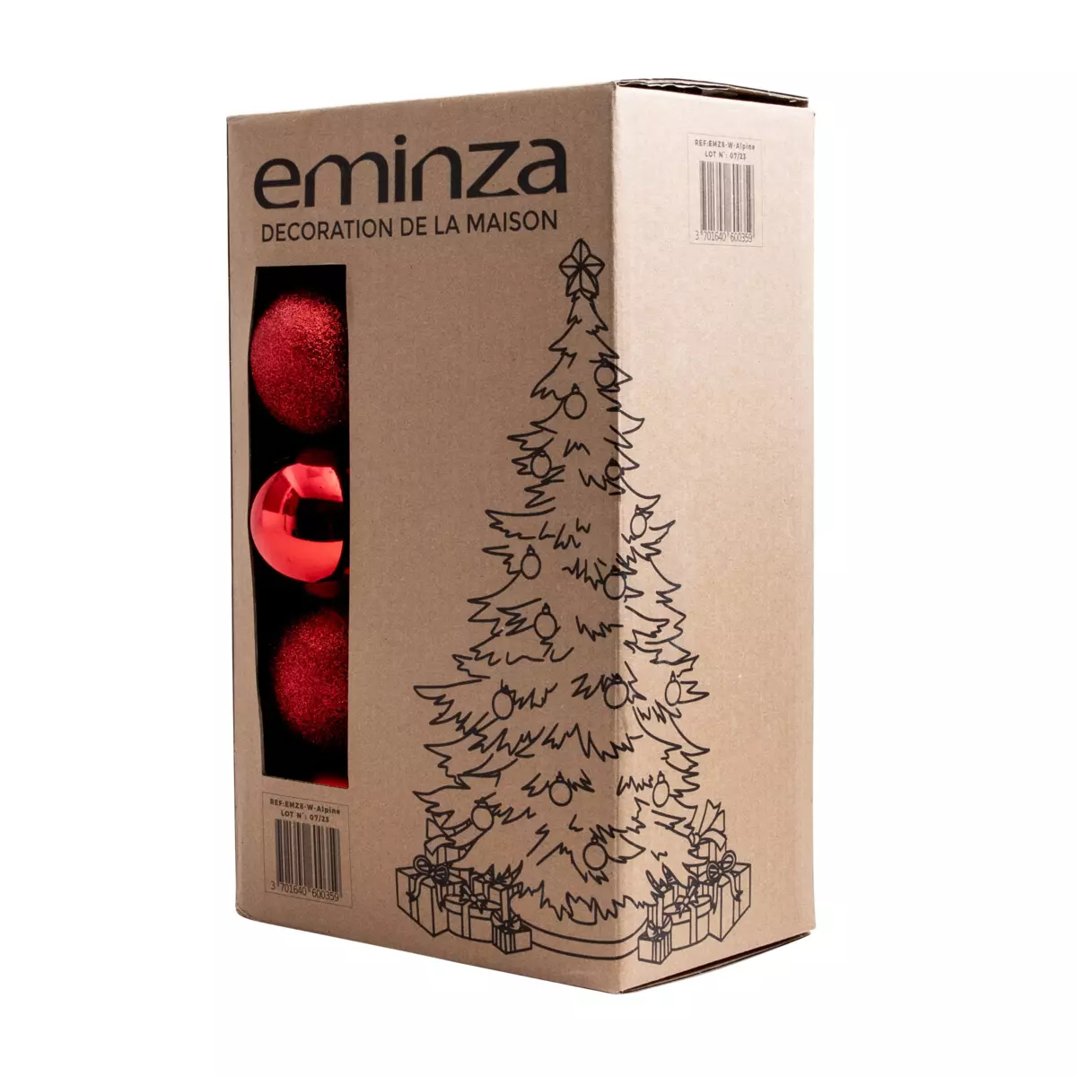 30er Set Weihnachtskugeln (D80 mm) New Alpine Rot