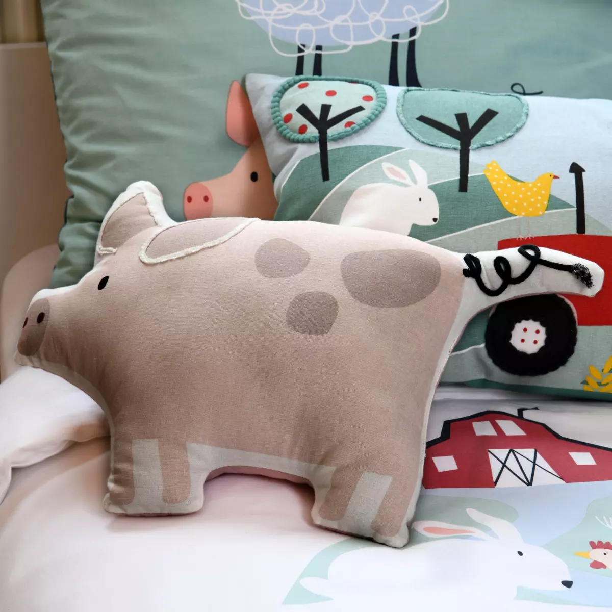 Coussin cochon enfant Tom Rose 1