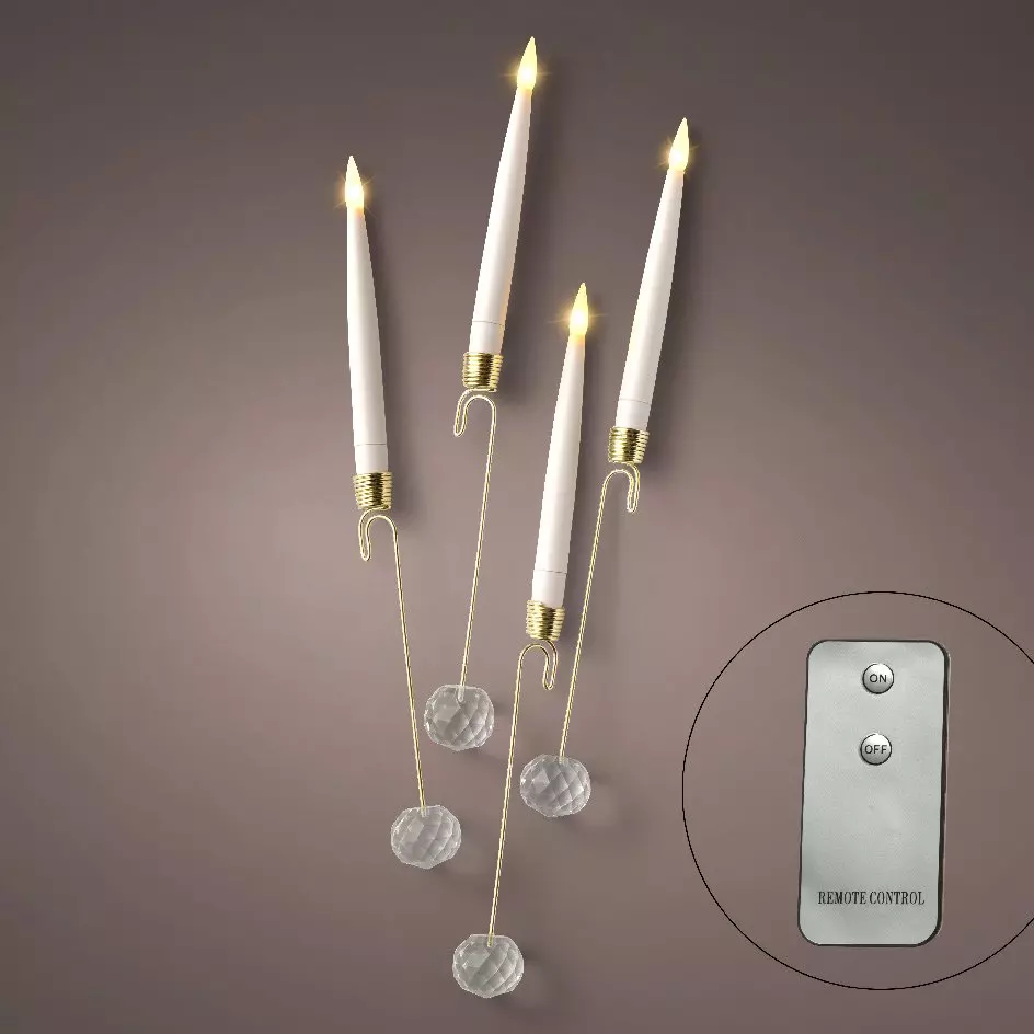 Lotto di 10 candele Crystal bianco caldo 6