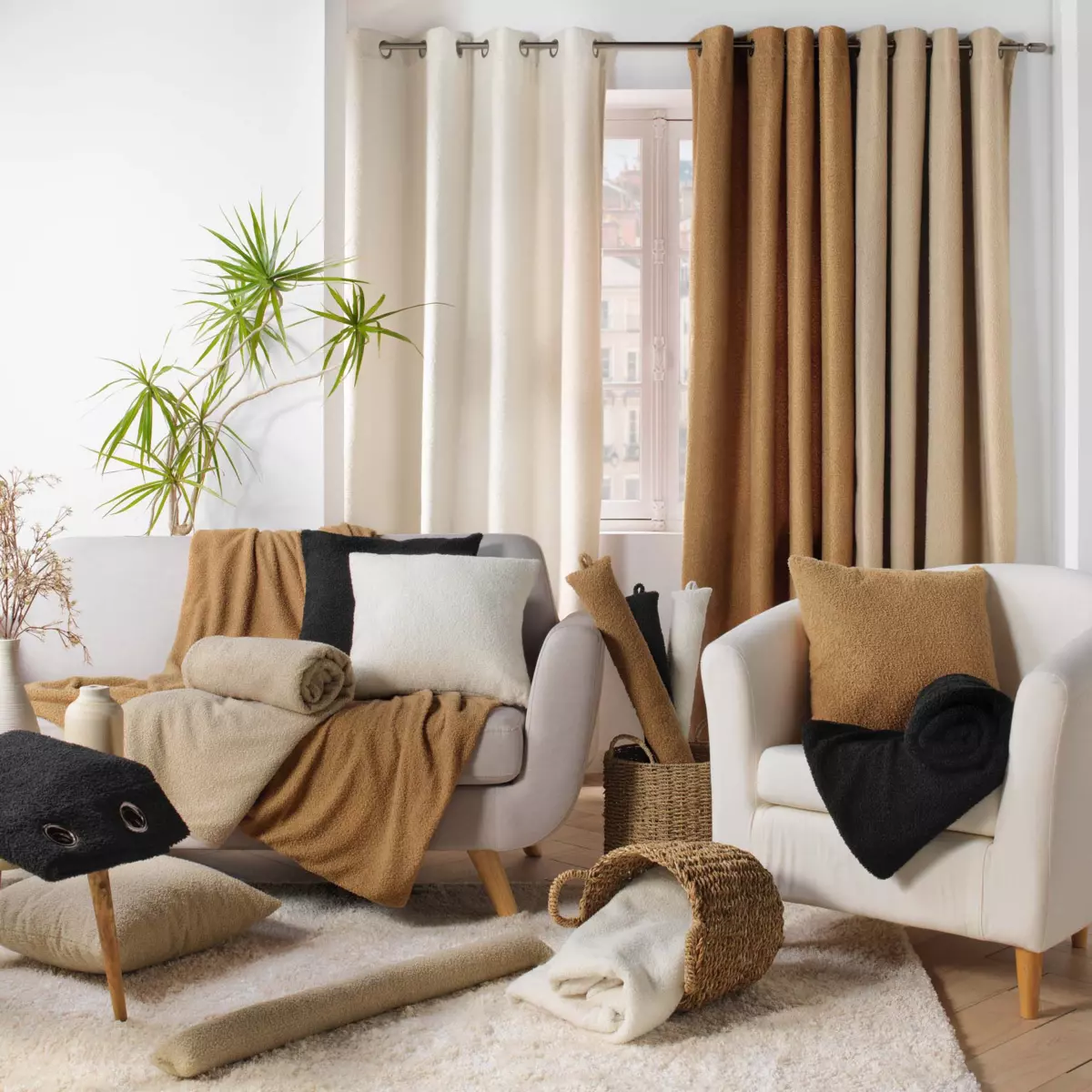 Rideau bouclette (140 x 240 cm) Wooly Camel 1