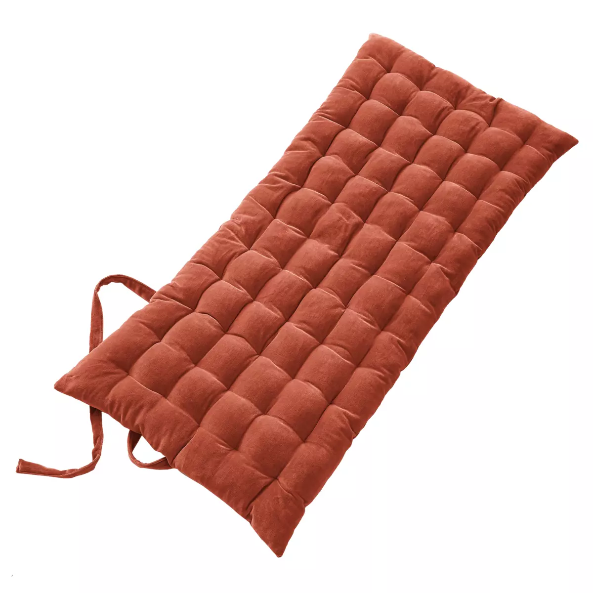 Materasso da pavimento iin velluto di cotone (60 x 120 cm) César Terracotta 2