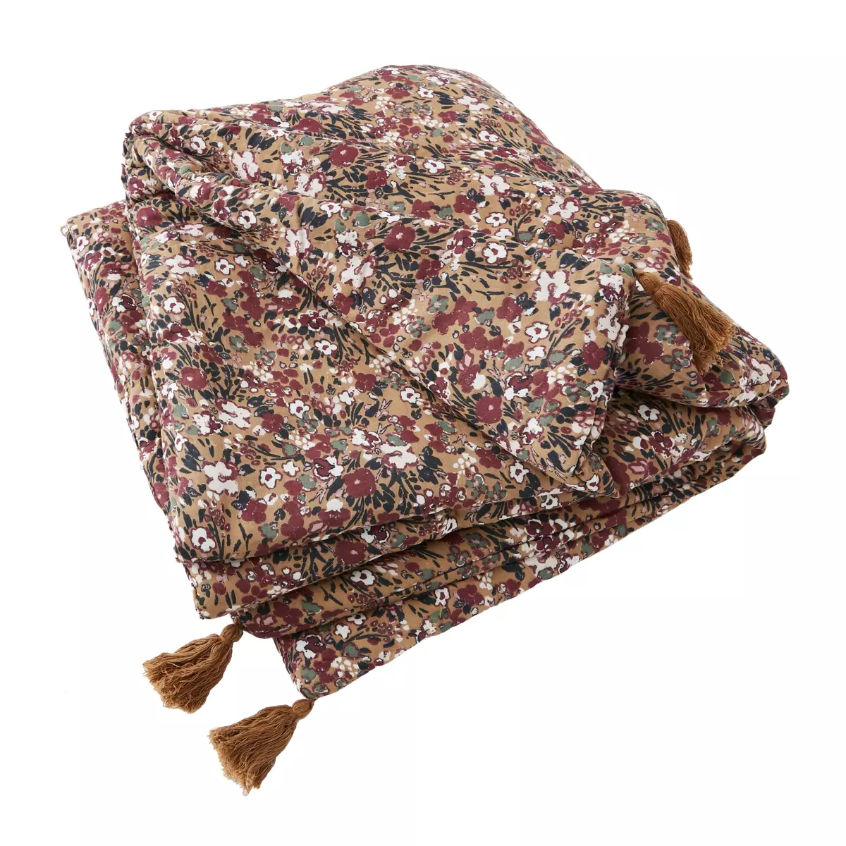 Edredón pie de cama en gasa de algodón (90 x 200 cm) Constance Camel