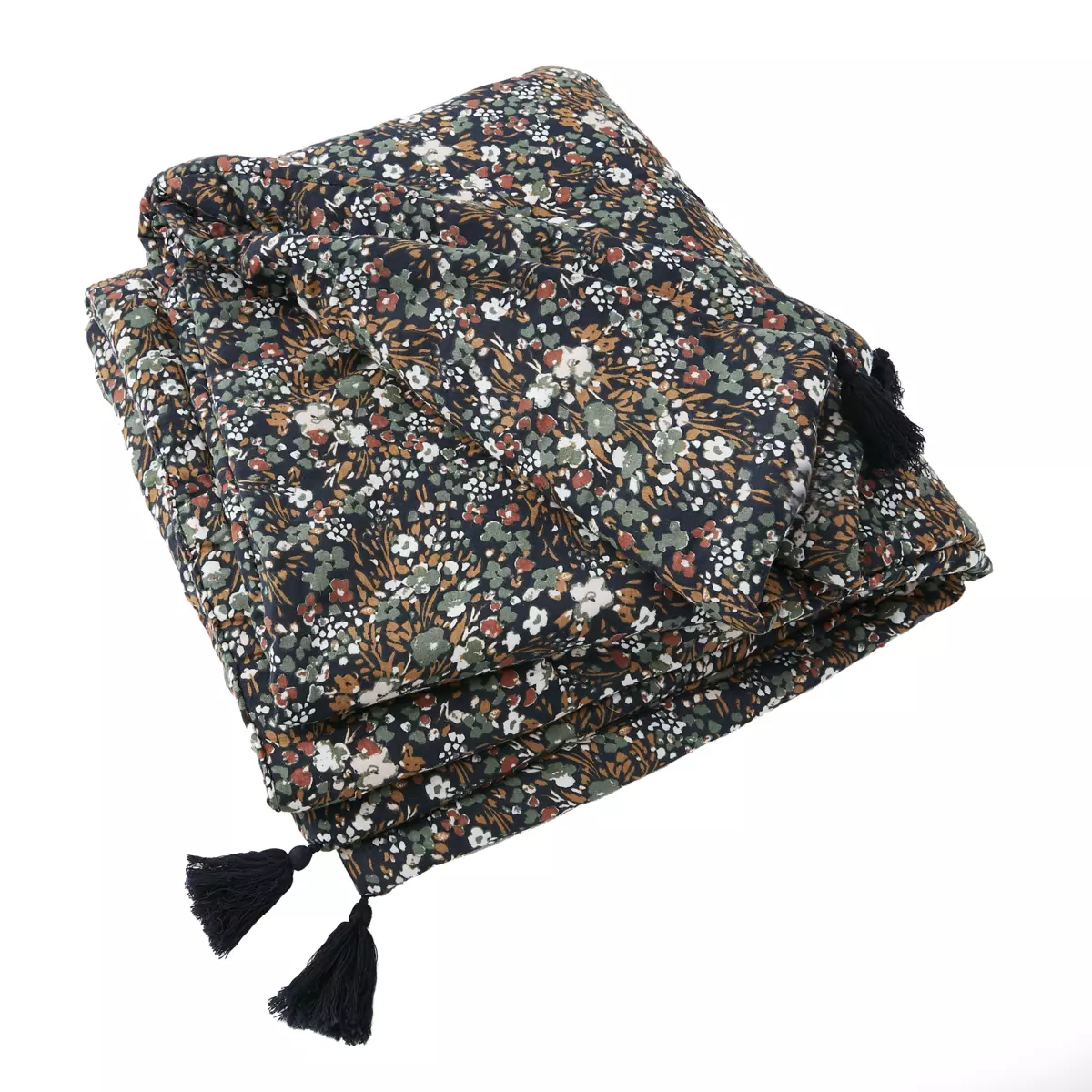 EM - Bout de lit 90 x 200 cm Gaze de coton imprimŽe CONSTANCE Minuit