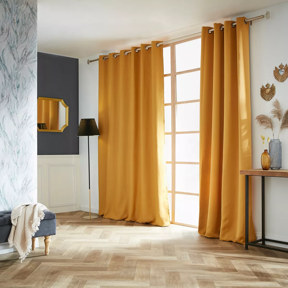 Cortina opaca (180 x 260 cm) Obscure Amarillo Mostaza