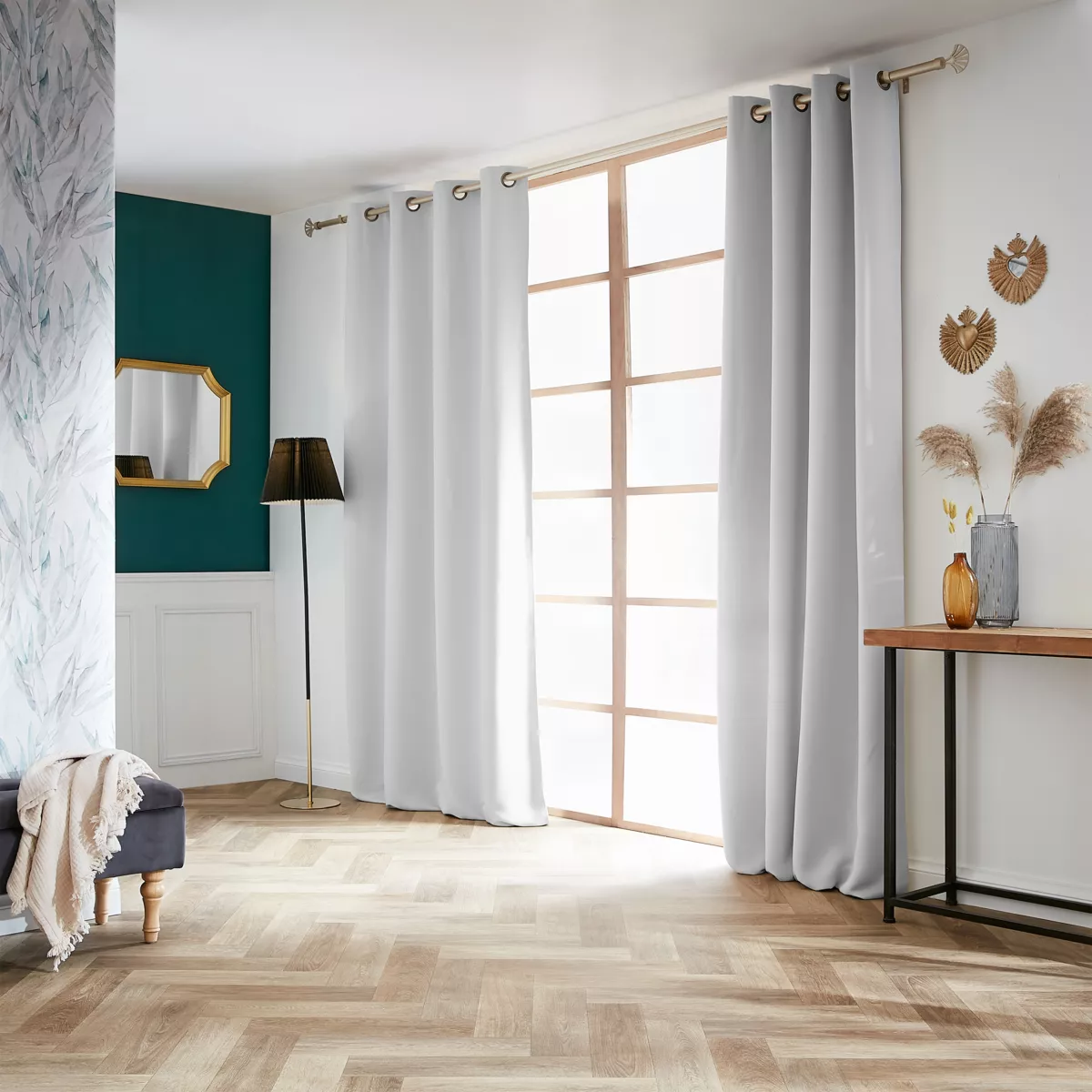 Cortina opaca (140 x 280 cm) Obscure Gris claro
