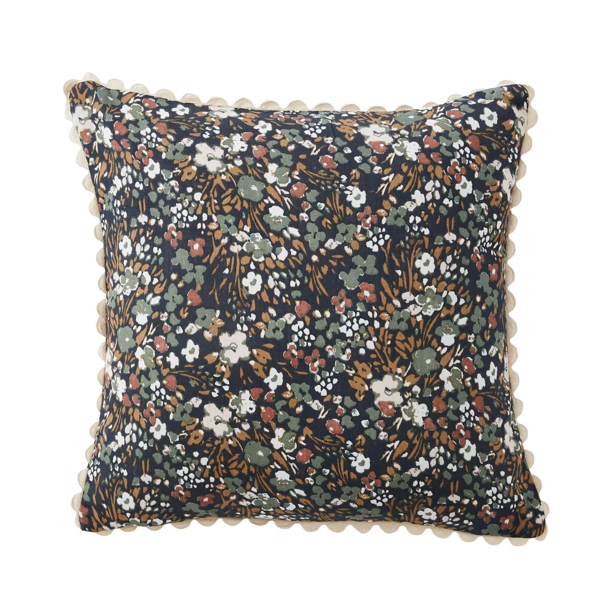 Coussin carré gaze de coton (40 cm) Constance Bleu nuit