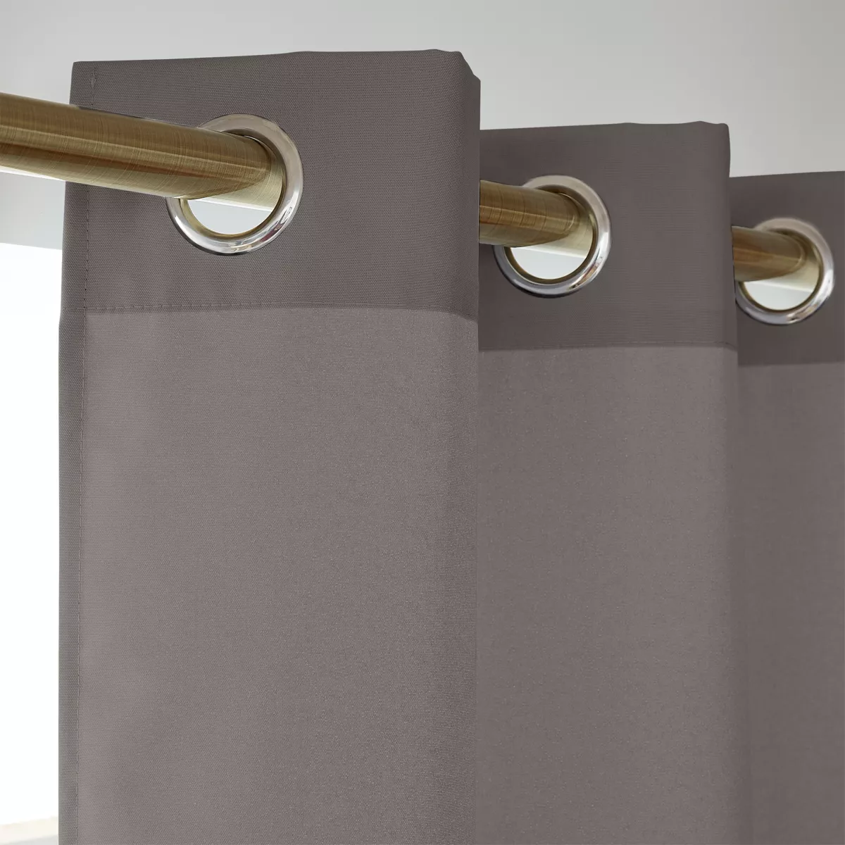 EM RIDEAU A OEILLETS 140 x 280 CM POLYESTER UNI THERMIQUE SUMMIT TAUPE