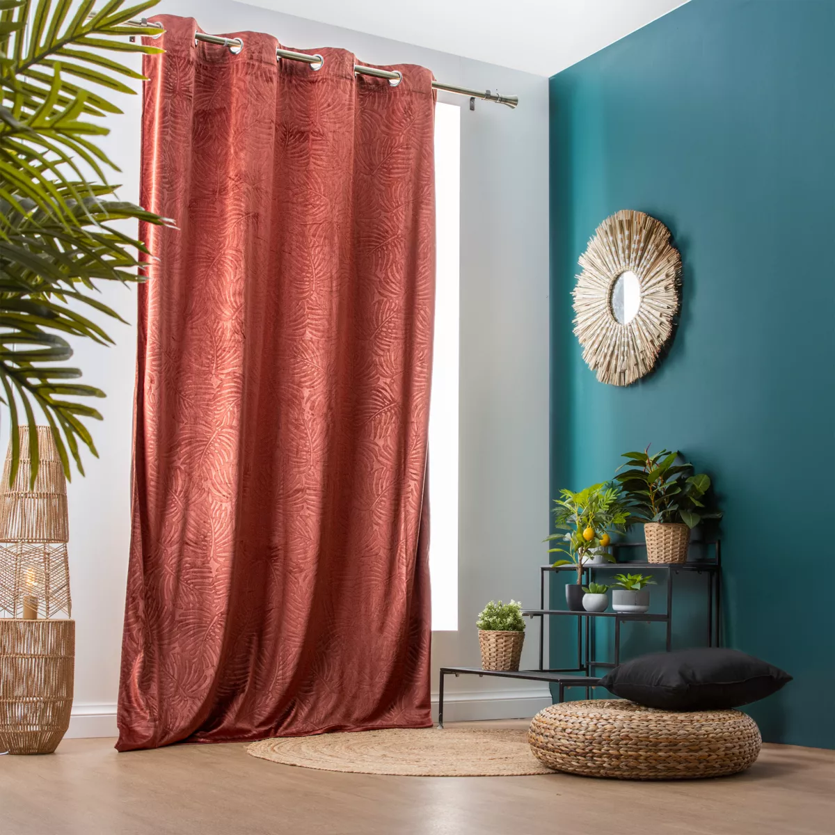 Tenda oscurante velluto (140 x 280 cm) Fern Terracotta