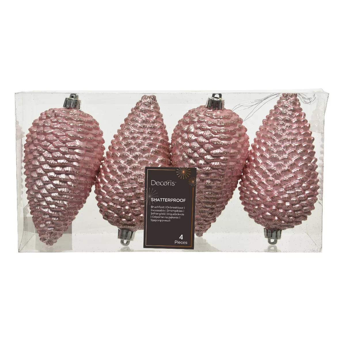 Set di 4 pigne Alpine Rosa cipria 1
