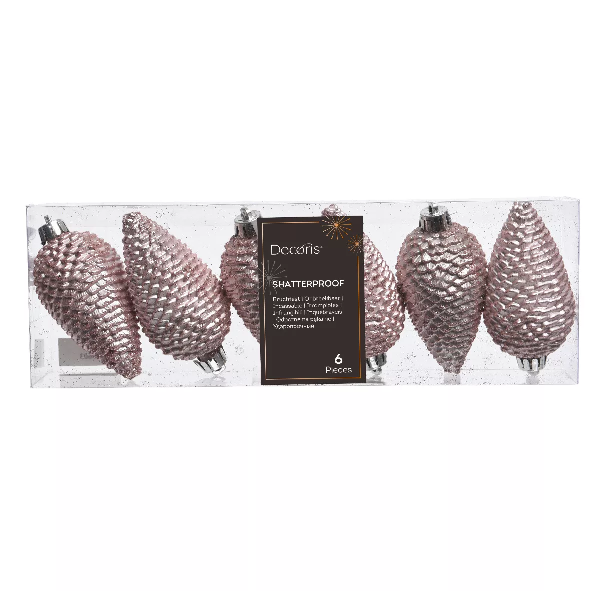 Set di 6 pigne Alpine Rosa cipria