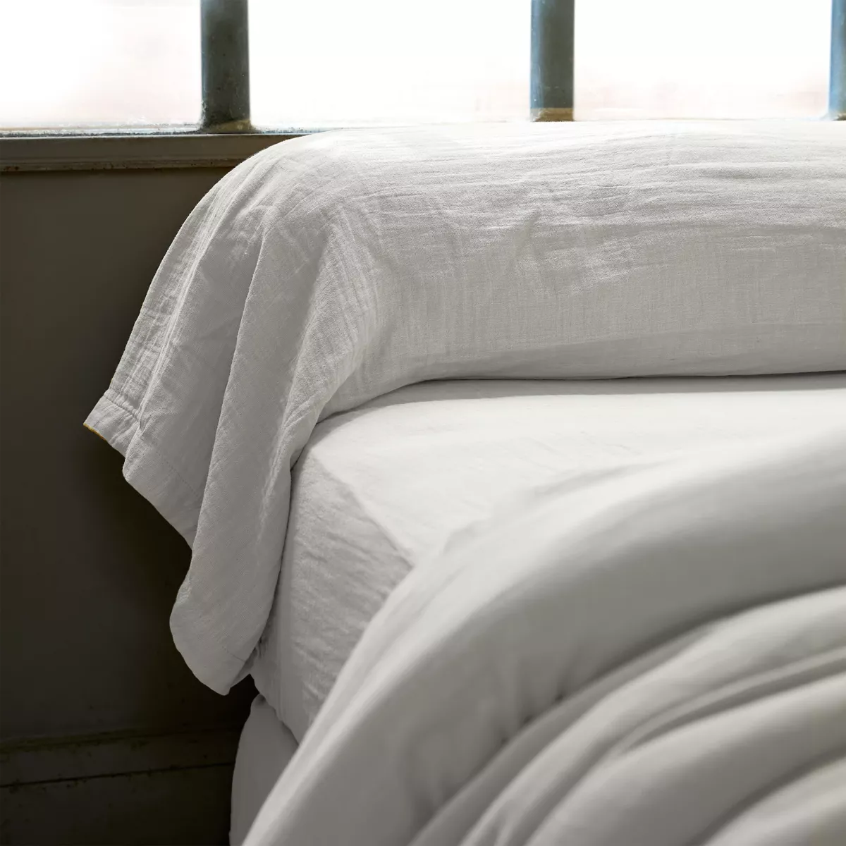 Federa cuscino a rullo garza di cotone (L185 cm) Gaïa Grigio nuvola 1