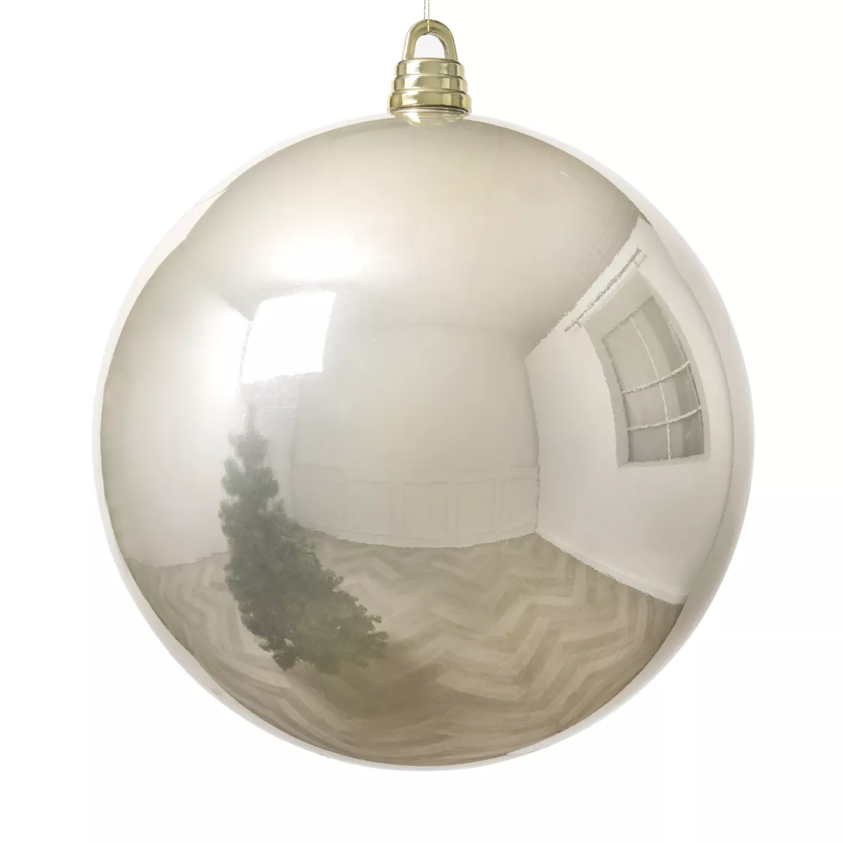 Weihnachtskugel (D400 mm) New Alpine XXL Perlweiß 2