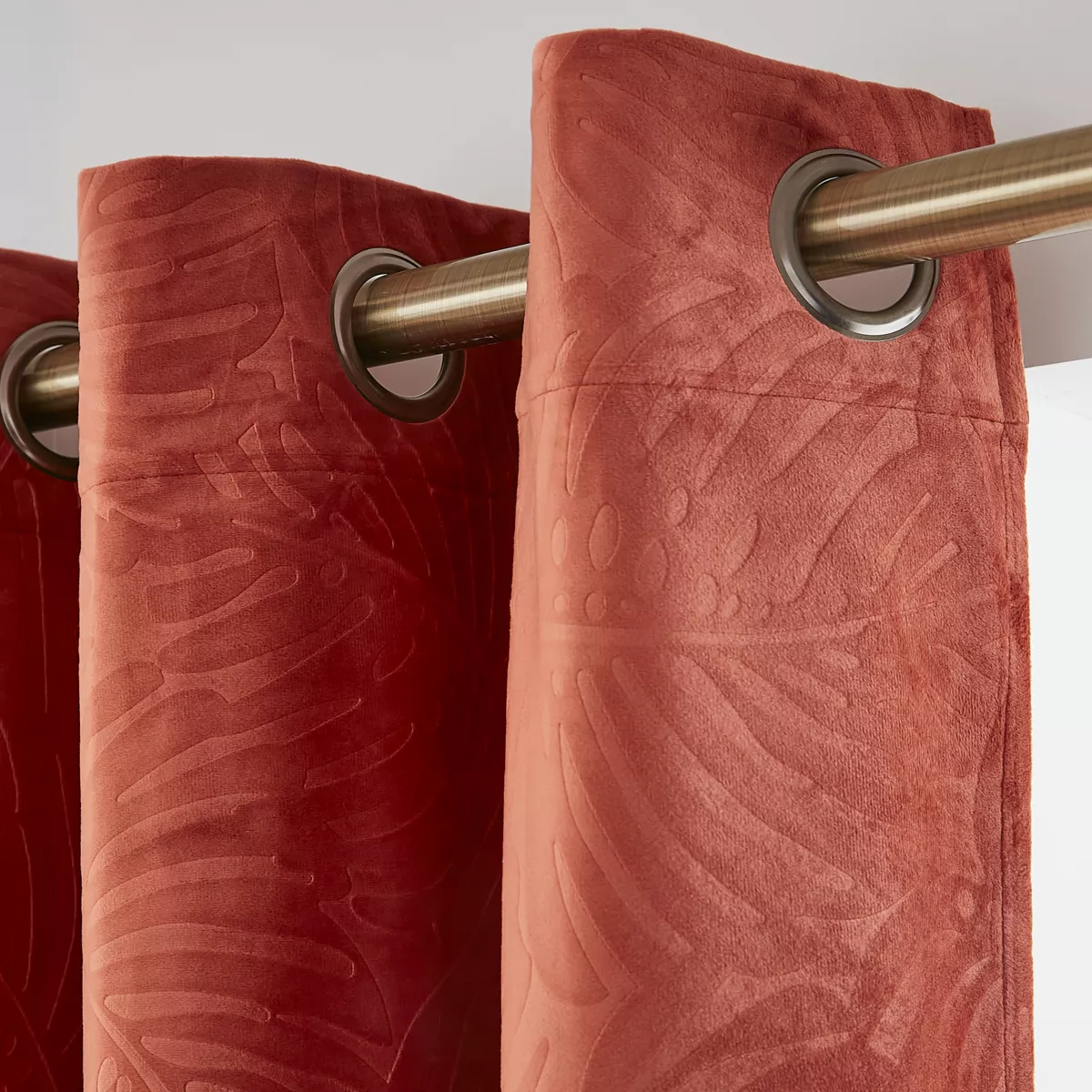 Cortina opaca terciopelo (180 x 260 cm) Fern Terracota