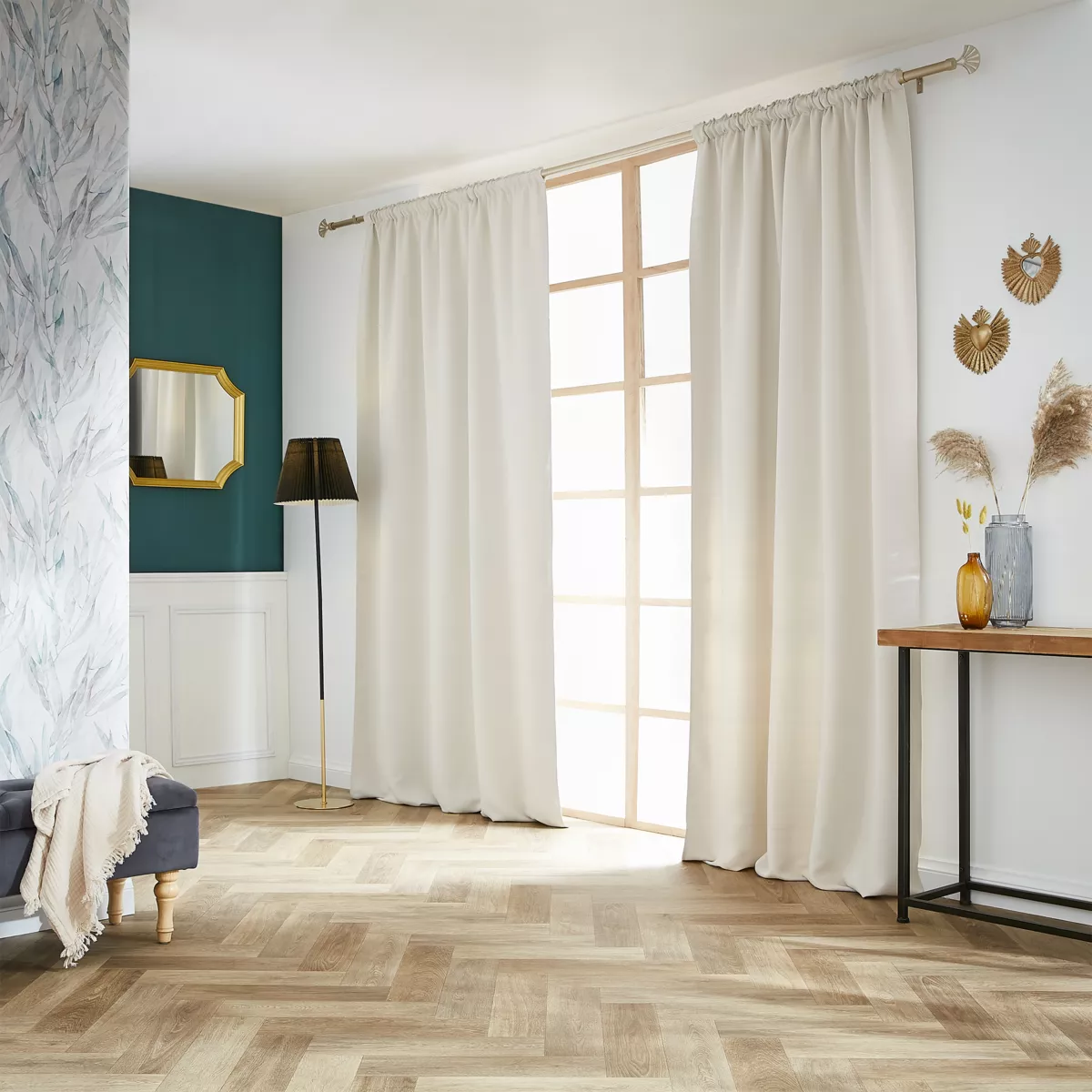 Rideau obscurcissant  galon fronceur (140 x 260 cm) Dark Beige pampa