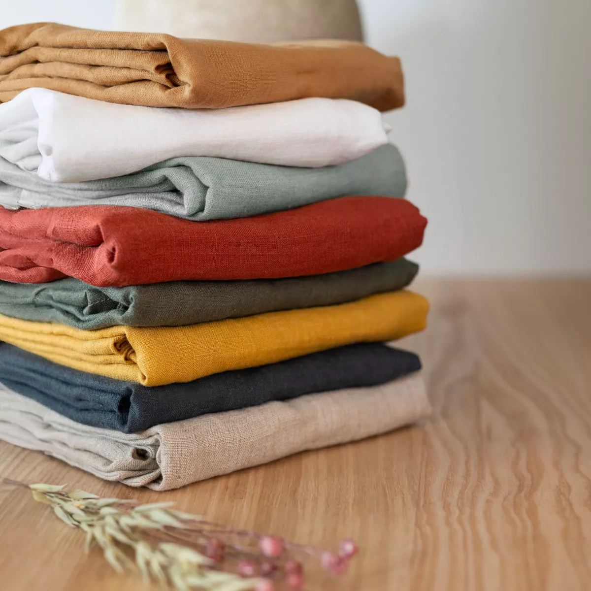 Cache-sommier lin lavé (180 x 200 cm) Louise Beige