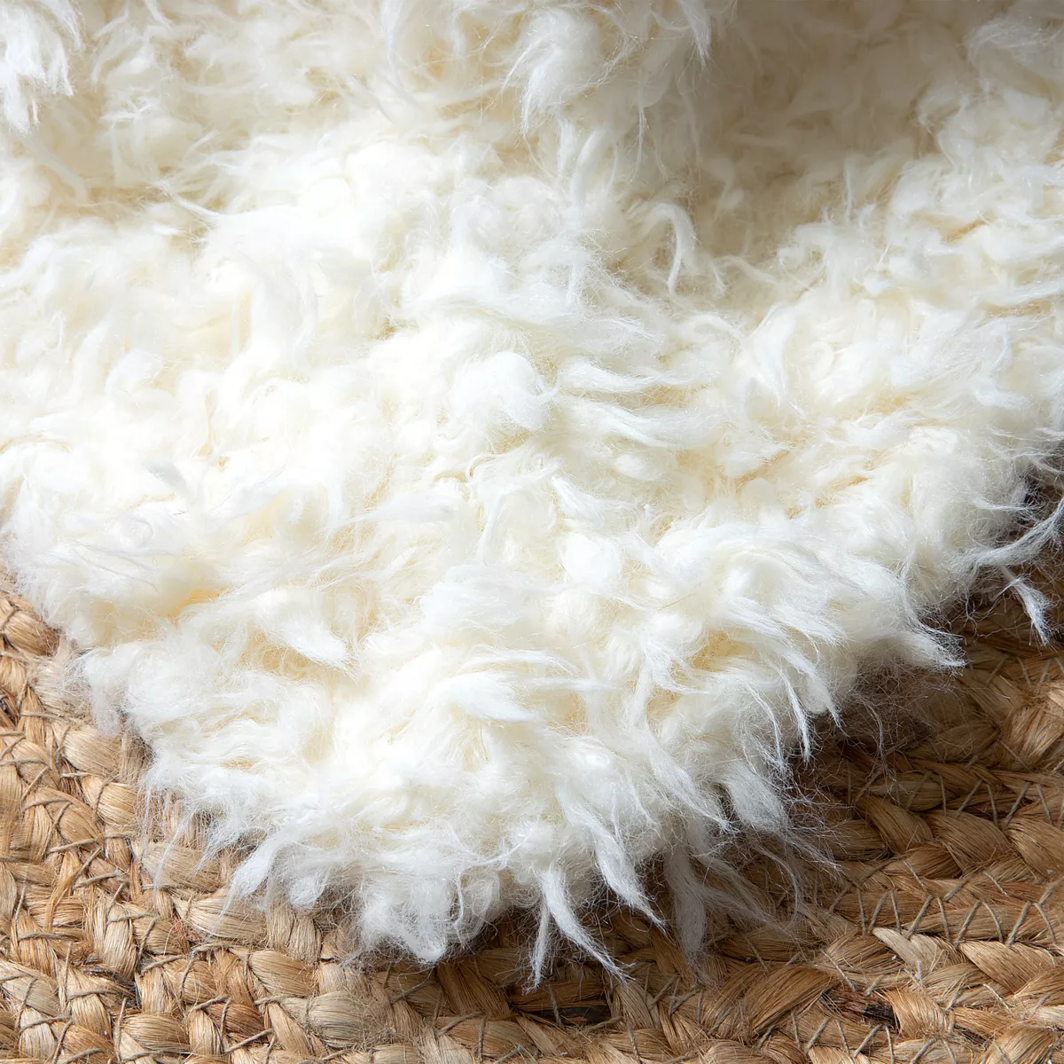 Kunstfelldecke (160 cm) Caline Cremeweiß