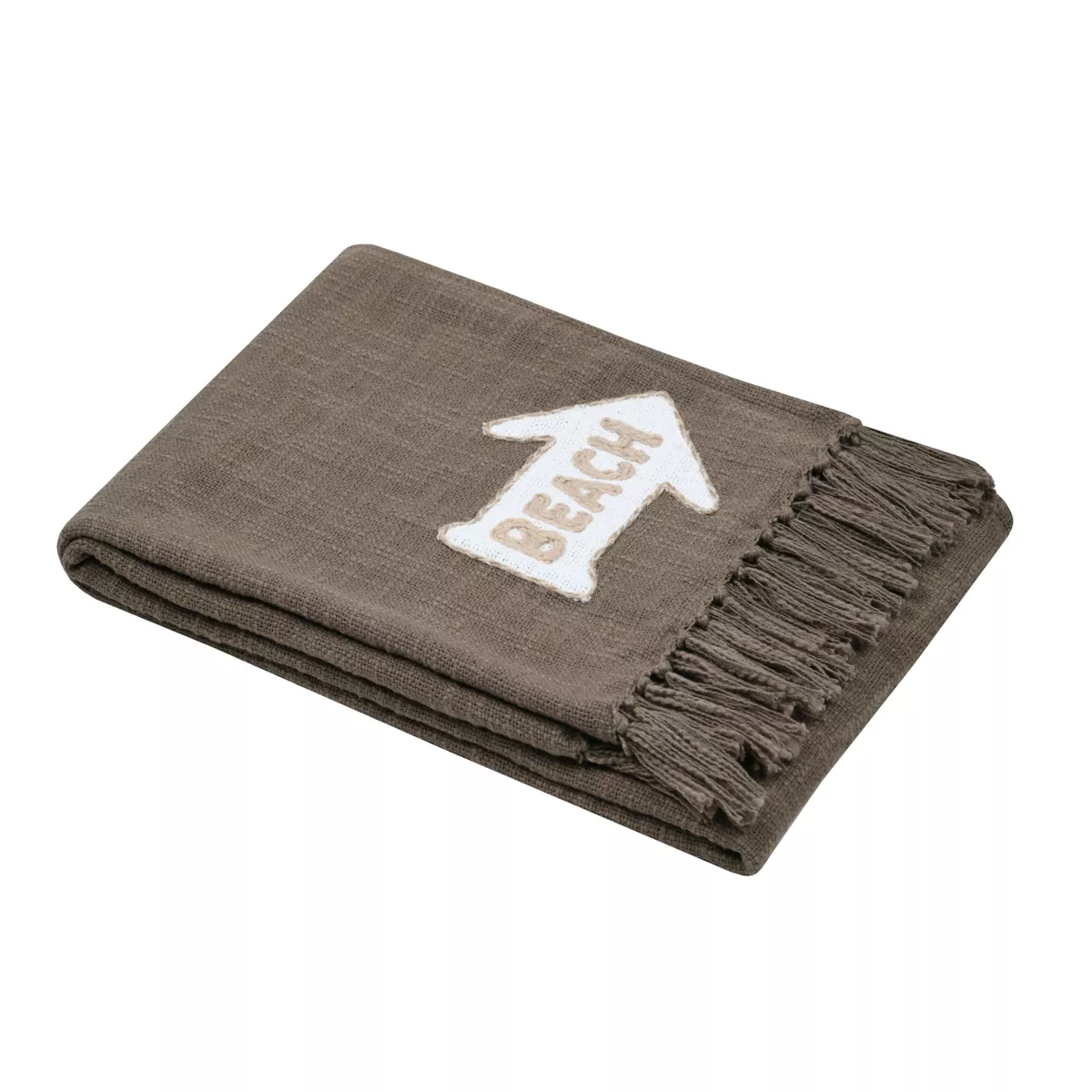 Jeté de canapé coton (150 cm) Arcachon Taupe
