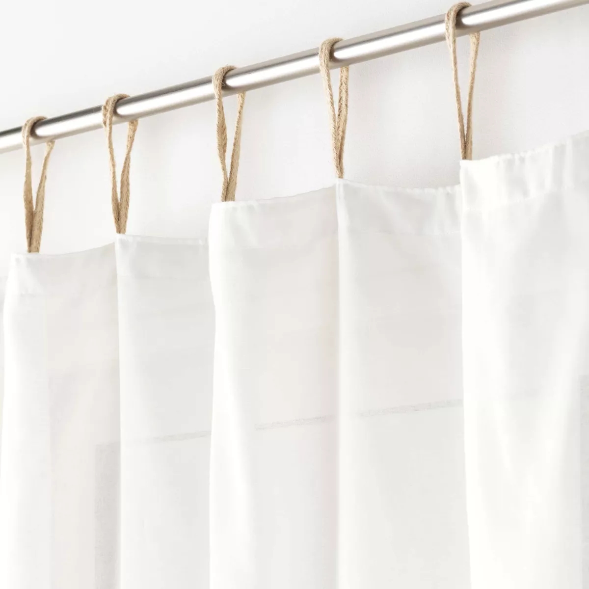 PANNEAU A PASSANTS JUTE 140 x 240 CM POLYCOTON UNI BELANI BLANC