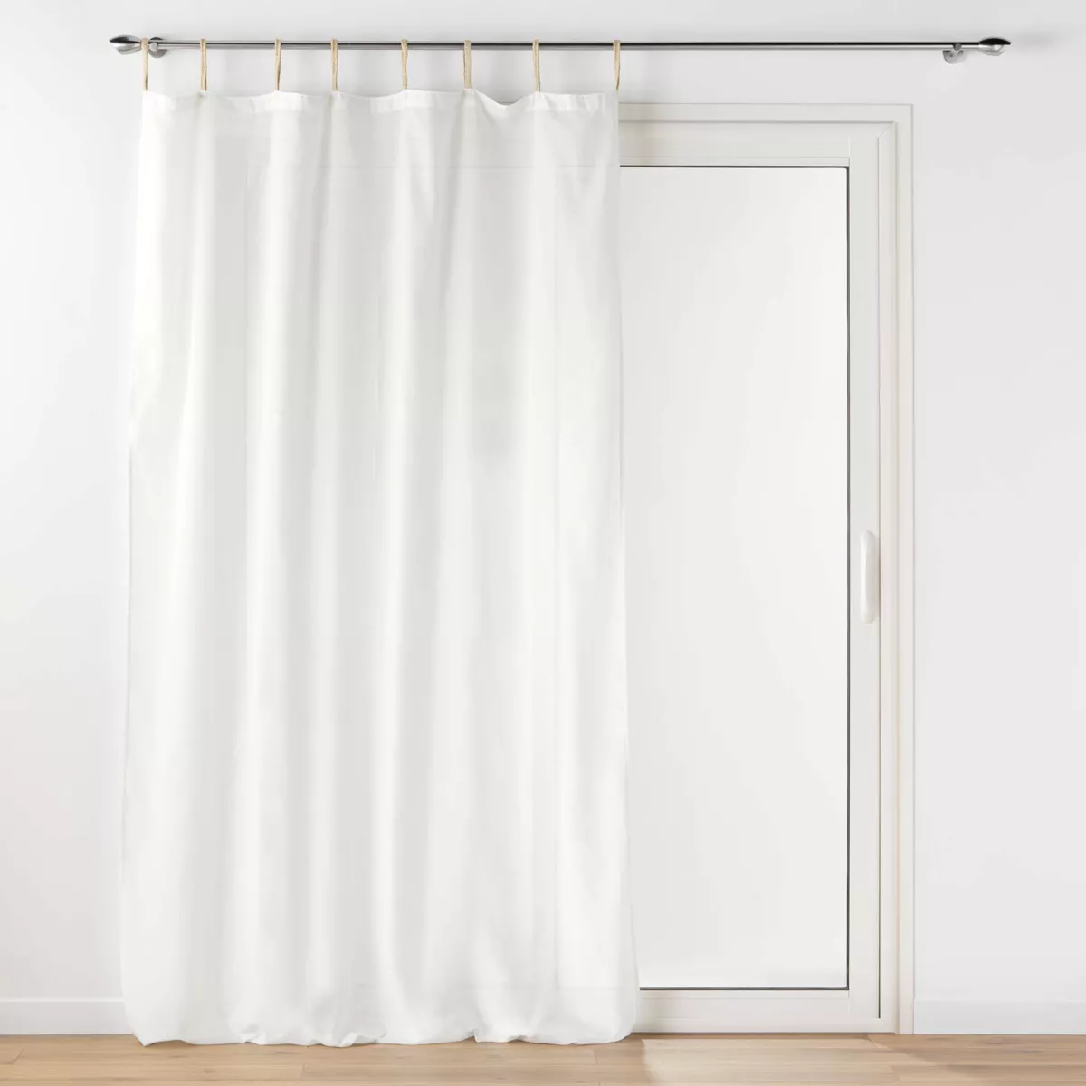 PANNEAU A PASSANTS JUTE 140 x 240 CM POLYCOTON UNI BELANI BLANC