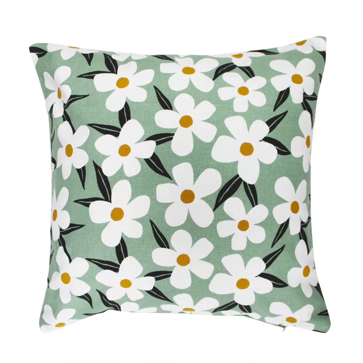 HOUSSE DE COUSSIN +ENCART 40 x 40 CM COTON IMPRIME DARCY SAUGE DES. PLACE
