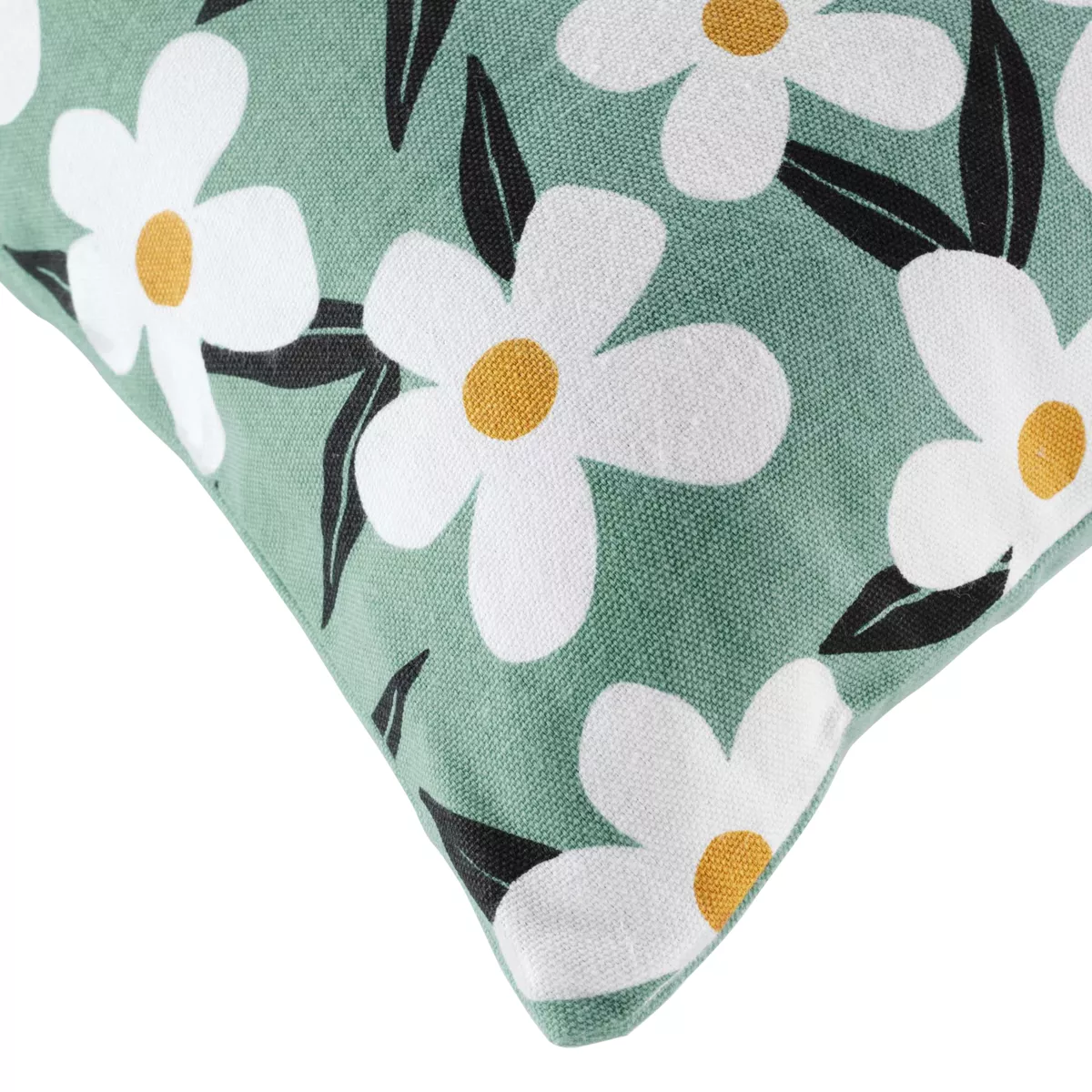 HOUSSE DE COUSSIN +ENCART 40 x 40 CM COTON IMPRIME DARCY SAUGE DES. PLACE