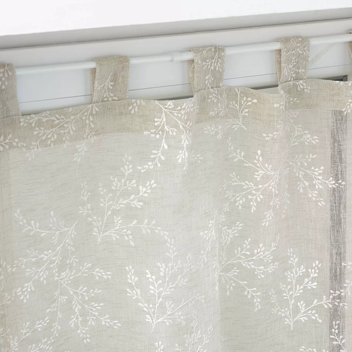 Par de visillos con presillas (60 x 120 cm) Karla Topo