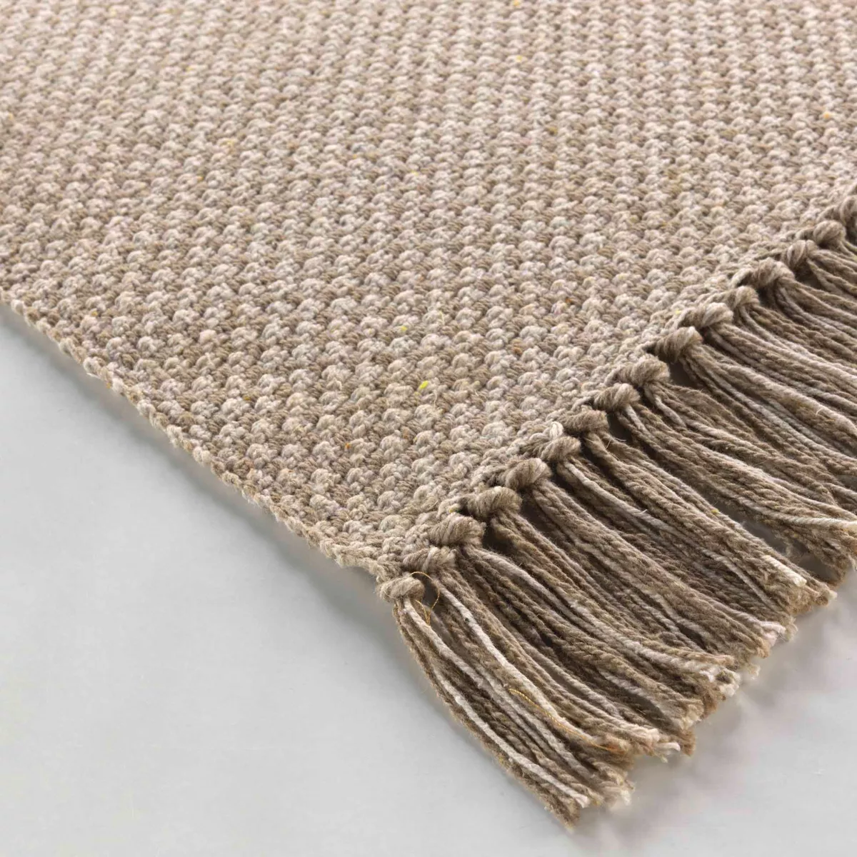 TAPIS RECTANGLE A FRANGES 50 x 80 CM COTON/POLYESTER TISSE PIETRO