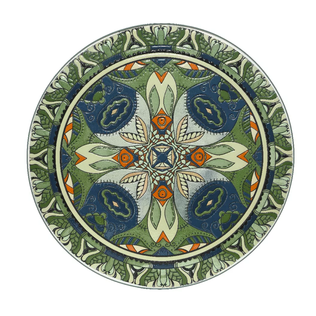 Tavolo bistro rotonda pieghevole mosaico Cancùn - Verde