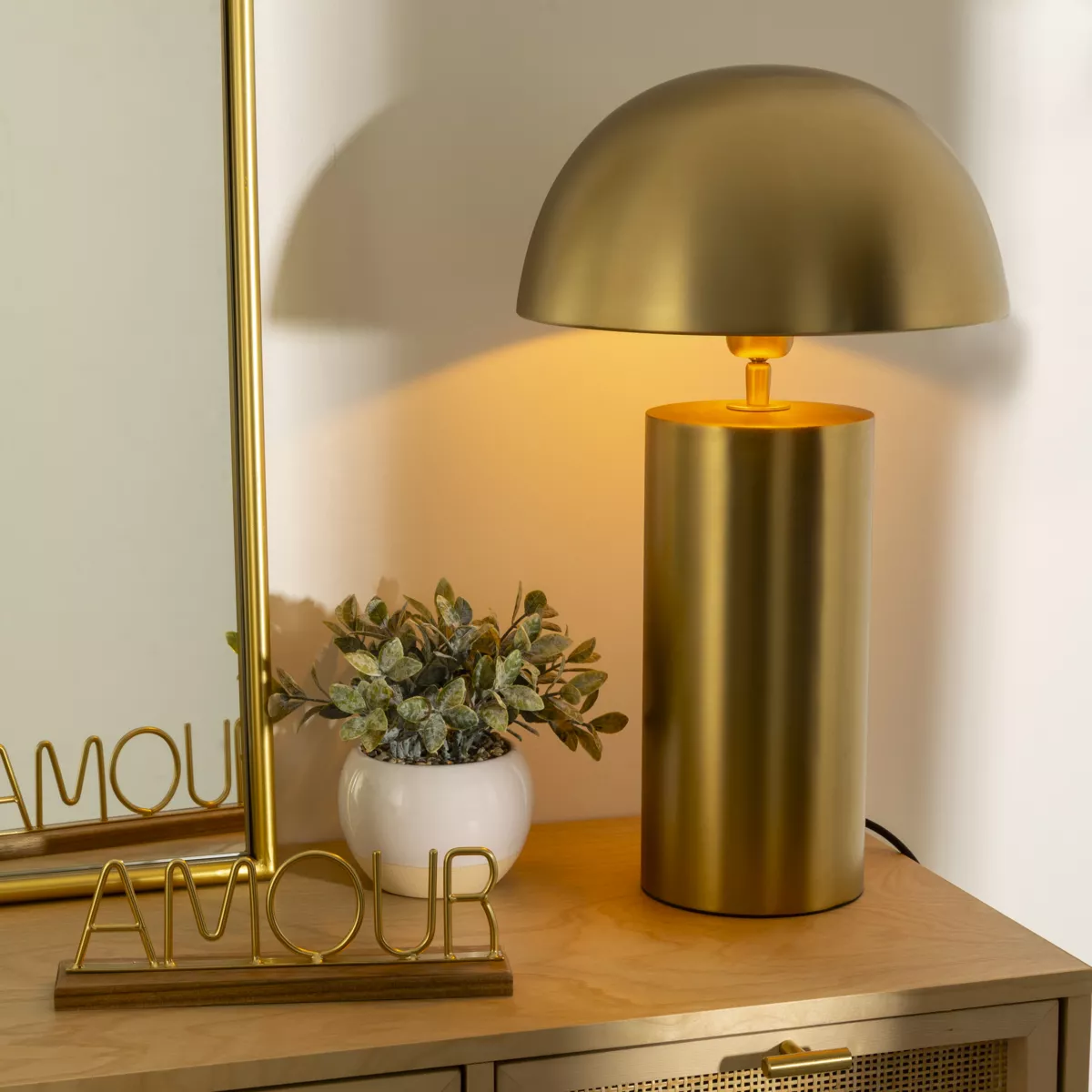 Tafellamp industrieel metaal (50 cm) Champi Goud