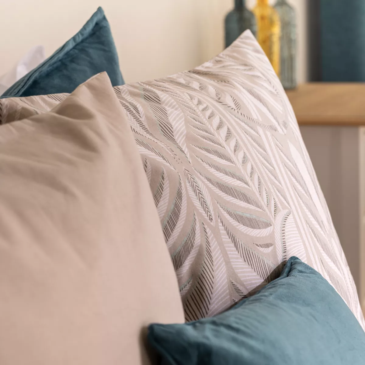 Funda nórdica y dos fundas de algodón (260 x 240 cm) Nalh Beige