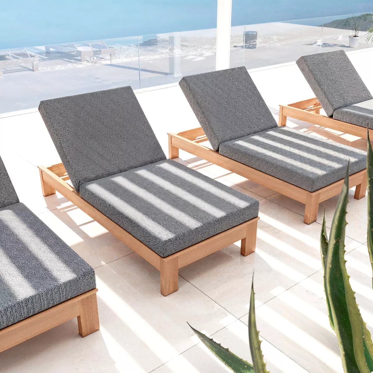 Transat bois d'acacia Borneo - Anthrazitgrau