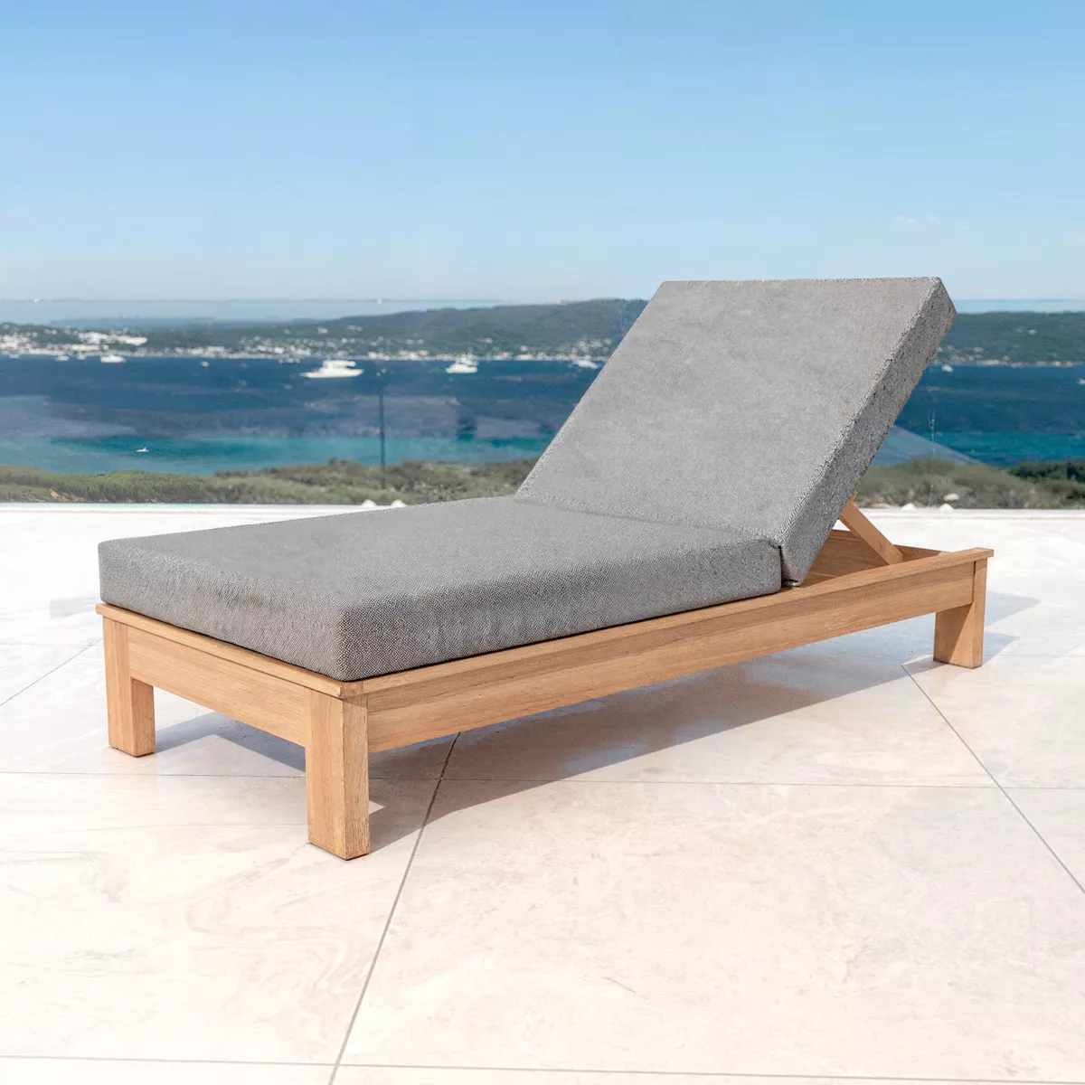 Transat bois d'acacia Borneo - Anthrazitgrau