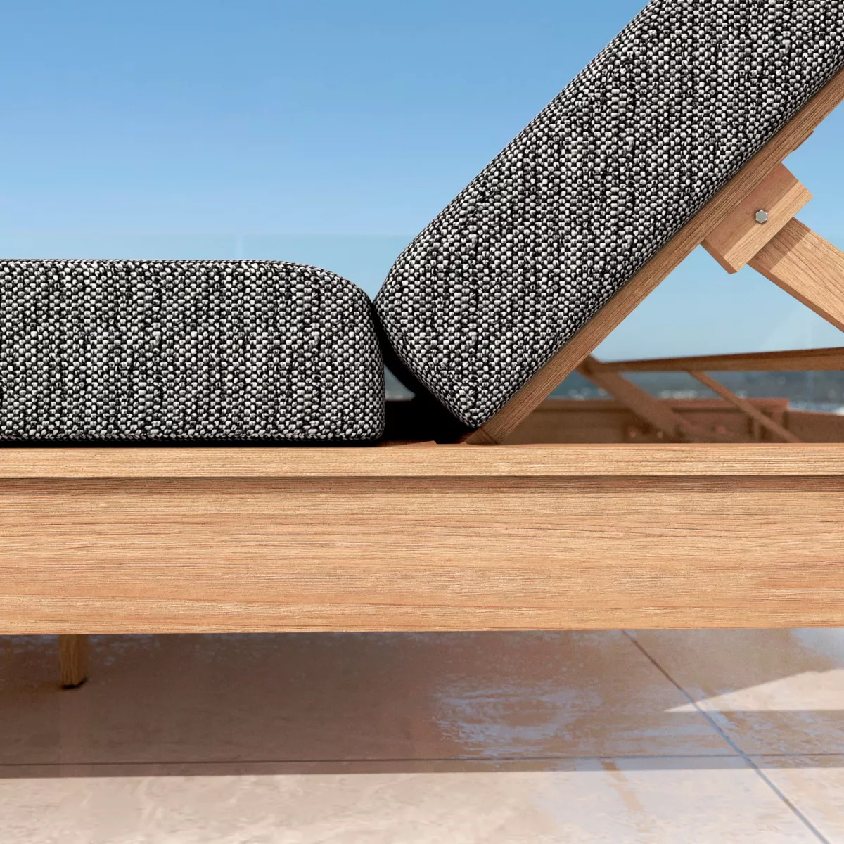 Transat bois d'acacia Borneo - Anthrazitgrau