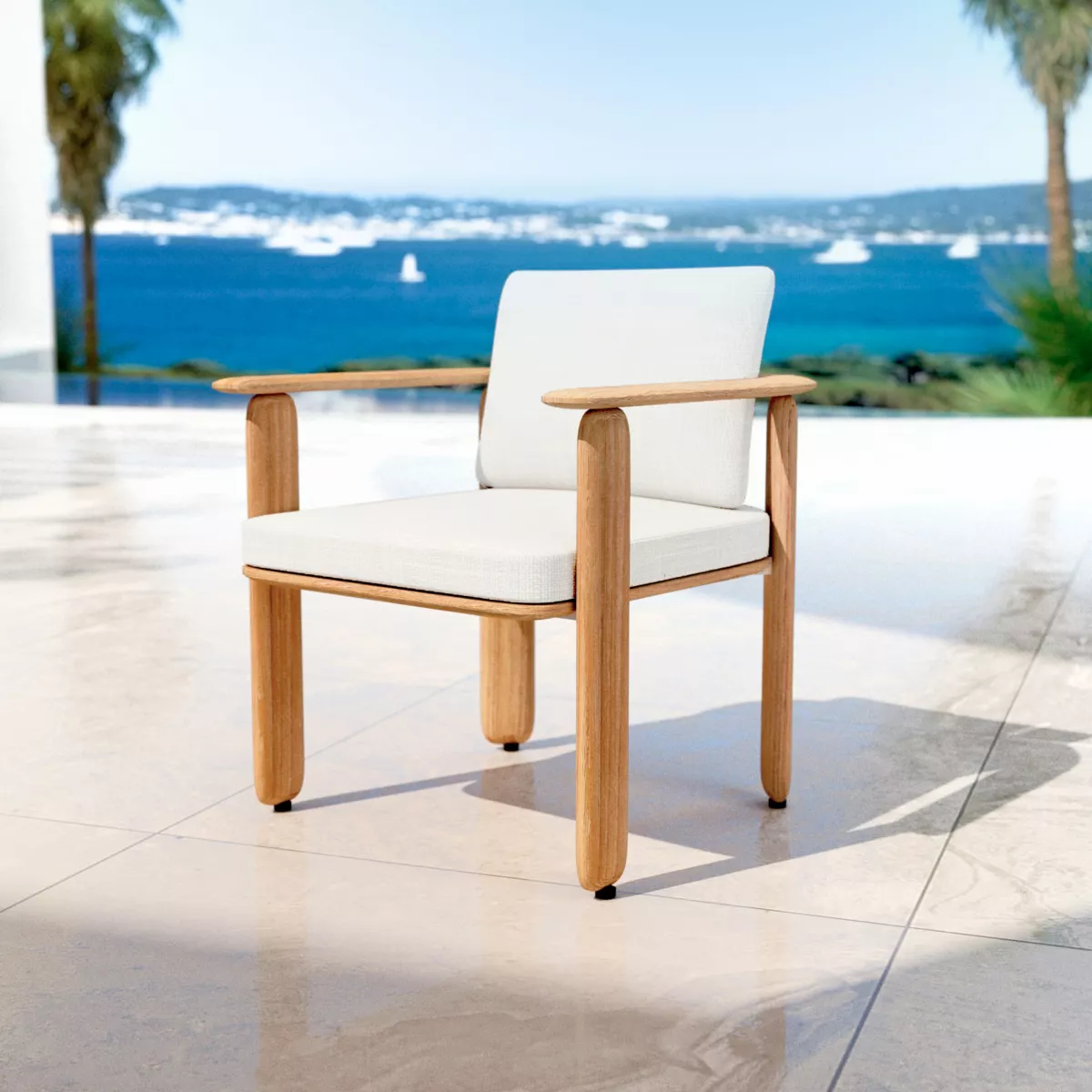 Sillón de jardín en madera teck Java - Crudo