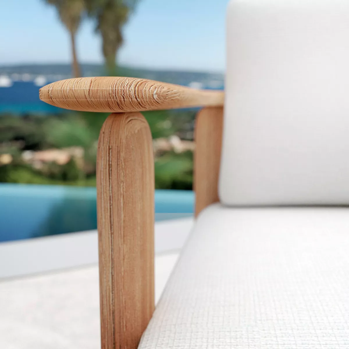 Sillón de jardín en madera teck Java - Crudo