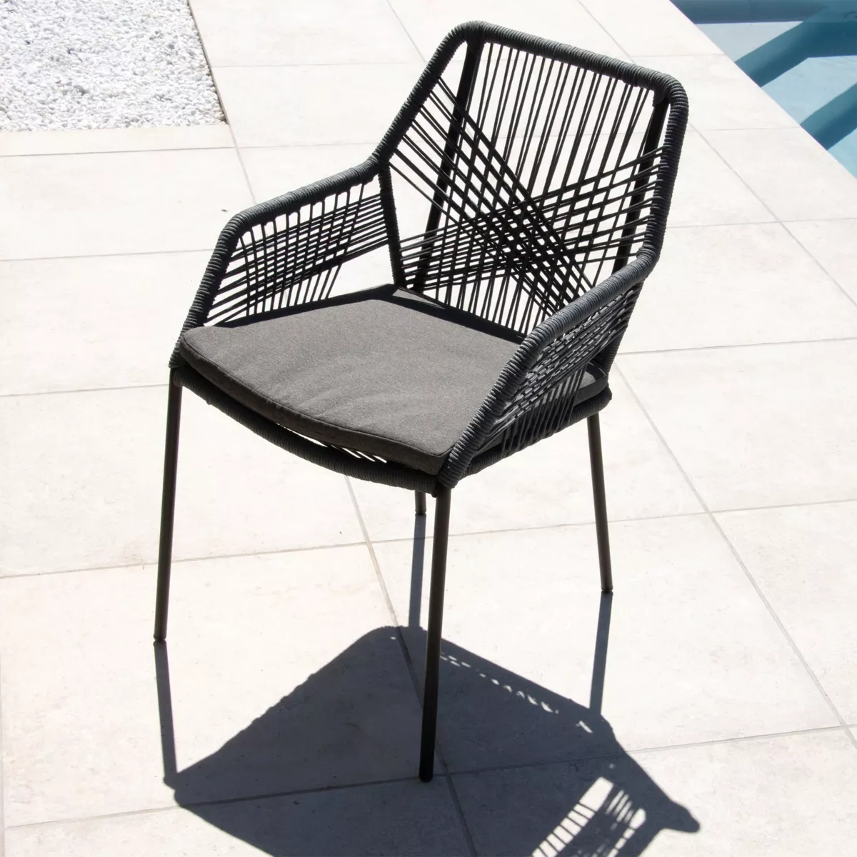 Sillón de jardín apilable Seville - Gris