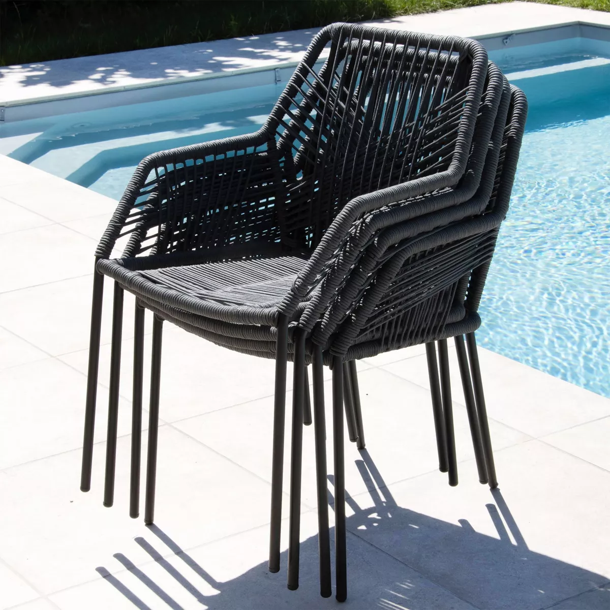 Sillón de jardín apilable Seville - Gris