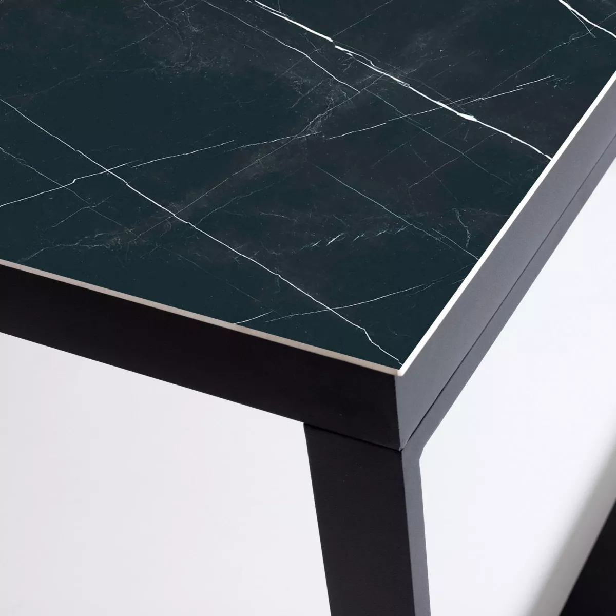 Table de jardin 12 places Aluminium/Céramique Kore (260 x 120 cm) - Noir/Noir marbré